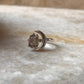 Clear Quartz Raw Uncut Crescent Moon Adjustable 925 Sterling Silver Ring