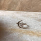 Clear Quartz Raw Uncut Crescent Moon Adjustable 925 Sterling Silver Ring