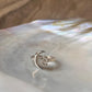 Clear Quartz Raw Uncut Crescent Moon Adjustable 925 Sterling Silver Ring