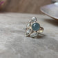 Aquamarine & Blue Topaz Cluster 3 925 Sterling Silver Ring