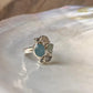 Aquamarine , Blue Topaz & Moonstone Cluster 925 Sterling Silver Ring