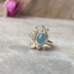 Aquamarine , Blue Topaz & Moonstone Cluster 925 Sterling Silver Ring
