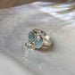Aquamarine & Blue topaz Cluster 2 925 Sterling Silver Ring