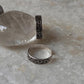 Oxidized sterling silver toe ring with leaf and dot design  