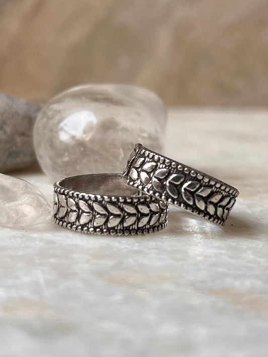 Leafy Antique Pure 925 Sterling Silver Toe Ring