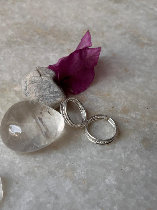Minimalist three wire toe ring in pure 925 sterling silver