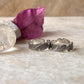 Oxidized silver toe ring with leafy pattern