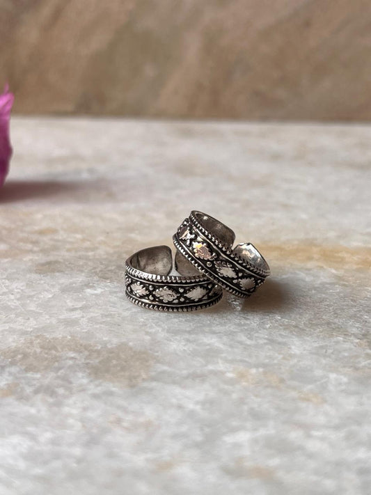 Antique Tribal Rawa Pure 925 Sterling Silver Toe Ring