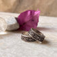 Oxidized silver toe ring with wavy rawa design  