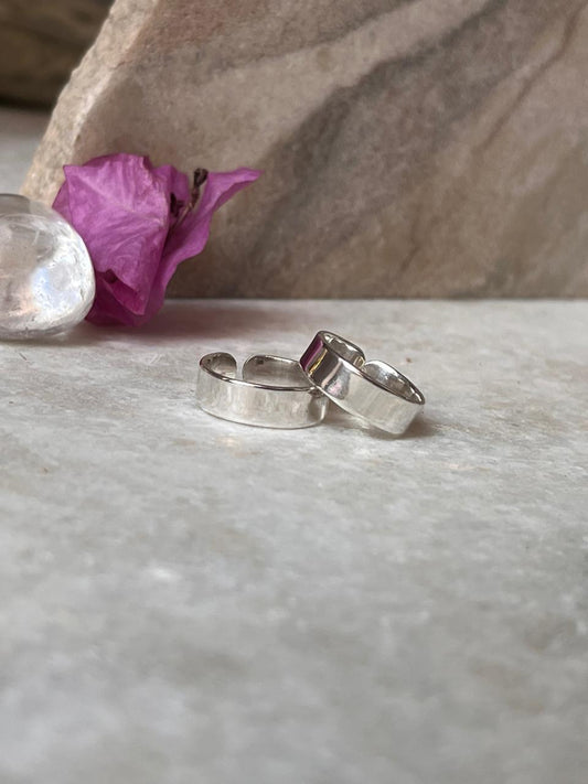 Plain Rectangular Pure 925 Sterling Silver Toe Ring