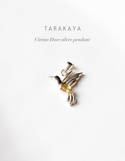 Citrine Dove 925 Sterling Silver Pendant