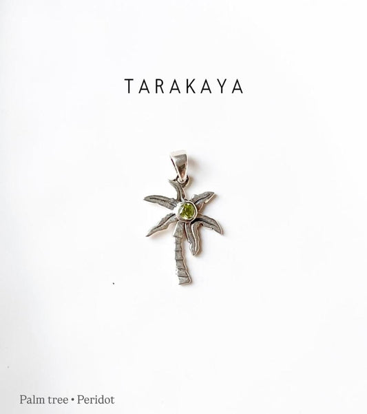 Peridot Palm Tree 925 Sterling Silver Pendant