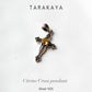 Citrine Cross Vintage 925 Sterling Silver Pendant