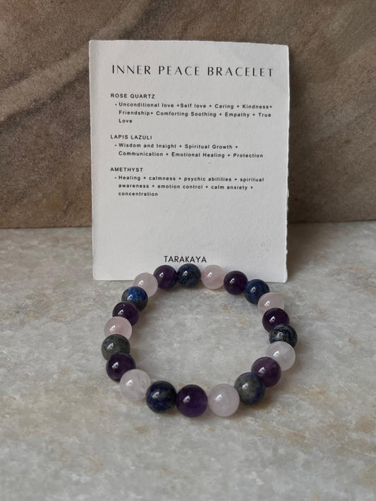 Intention- I Want Inner Peace 8MM Natural Crystal Bracelet
