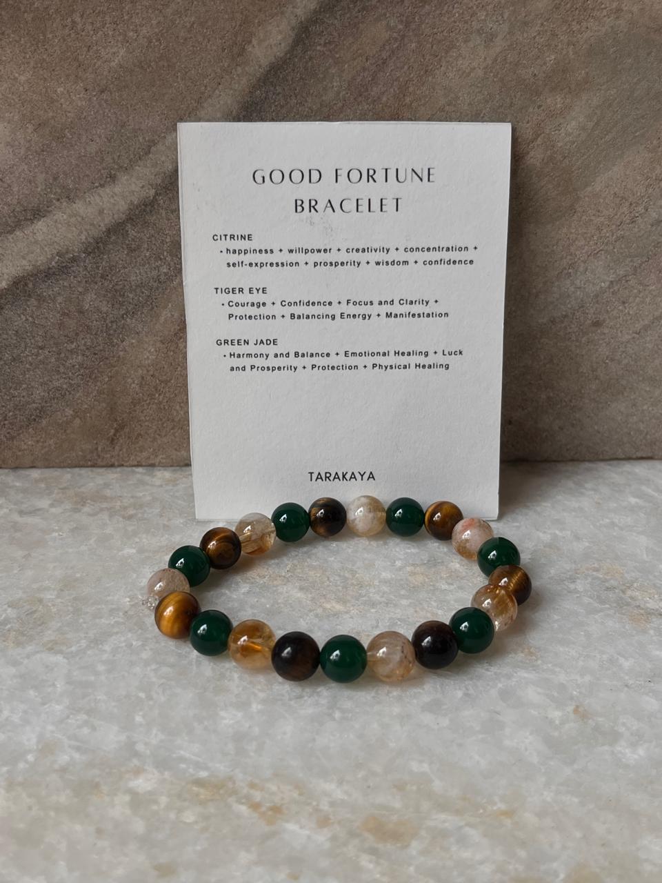 Intention- I Deserve Good Fortune 8MM Natural Crystal Bracelet