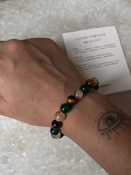 Intention- I Deserve Good Fortune 8MM Natural Crystal Bracelet