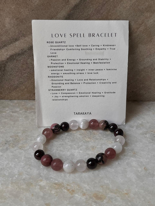 Intention- Lovers Love Spell 8MM Natural Crystal Bracelet