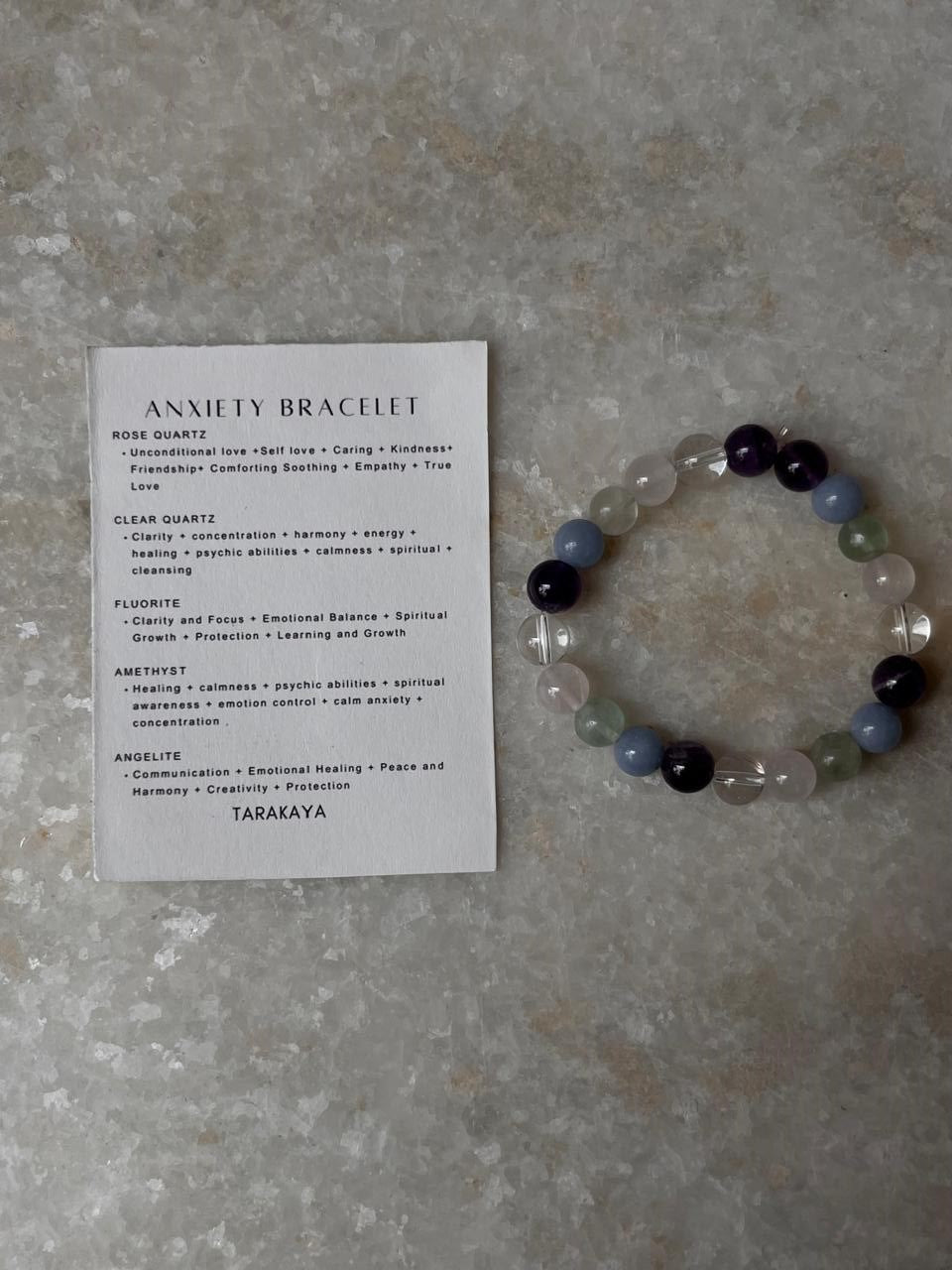 Intention- Anxiety 8MM Natural Crystal Bracelet
