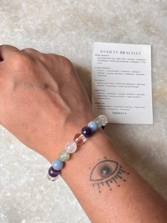 Intention- Anxiety 8MM Natural Crystal Bracelet