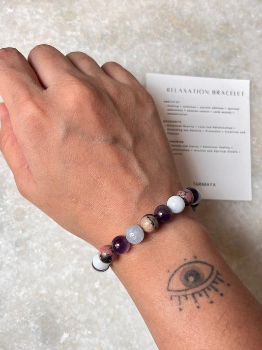 Intention- Relaxation 8MM Natural Crystal Bracelet