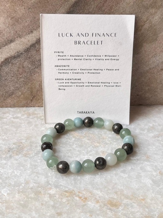 Intention- Luck And Finance Money Magnet 8MM Natural Crystal Bracelet