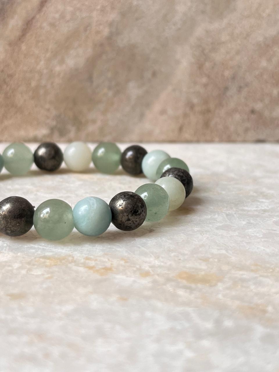 Intention- Luck And Finance Money Magnet 8MM Natural Crystal Bracelet