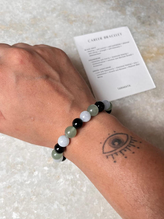 Intention- I Deserve A Good Career 8MM Natural Crystal Bracelet