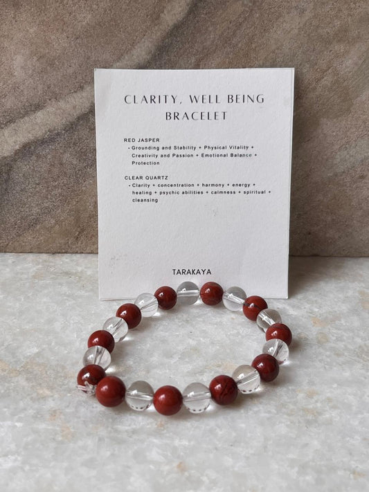 Intention- I Need Clarity & Good Well Being 8MM Natural Crystal Bracelet