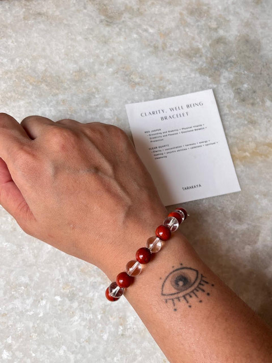 Intention- I Need Clarity & Good Well Being 8MM Natural Crystal Bracelet