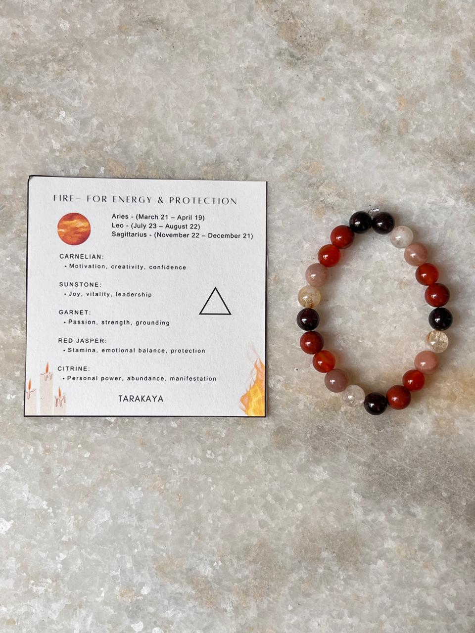 I Am Like Fire Element - for Energy & Protection 8mm Natural Crystal Bracelet