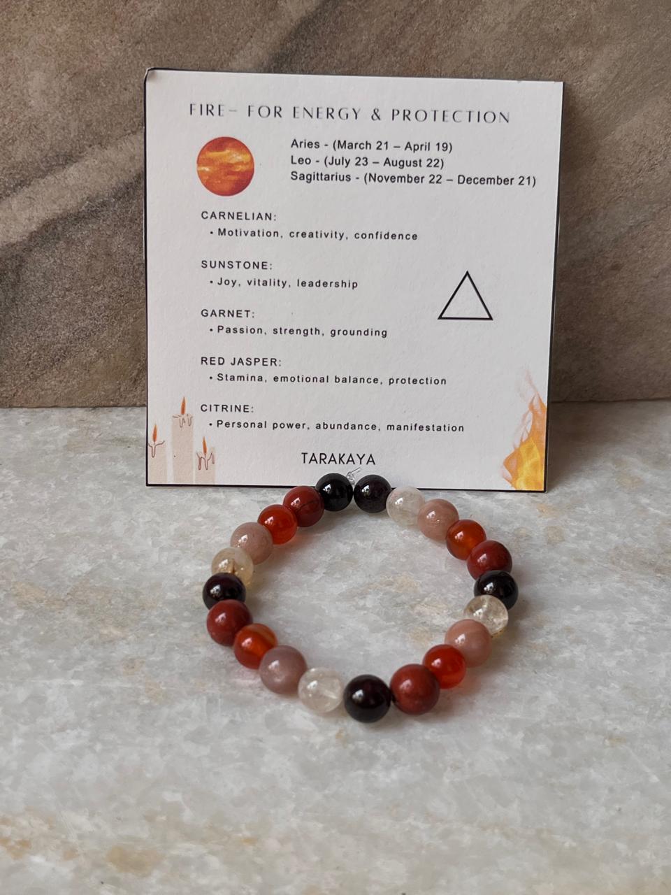 I Am Like Fire Element - for Energy & Protection 8mm Natural Crystal Bracelet