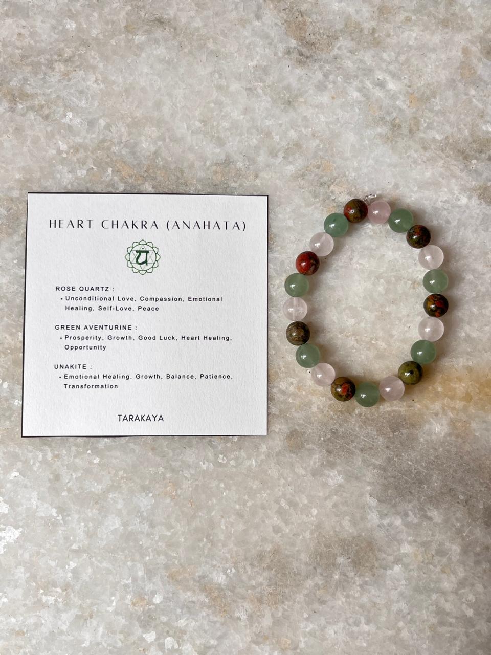 Heal My Heart Chakra (Anahata) 8mm Natural Crystal Bracelet