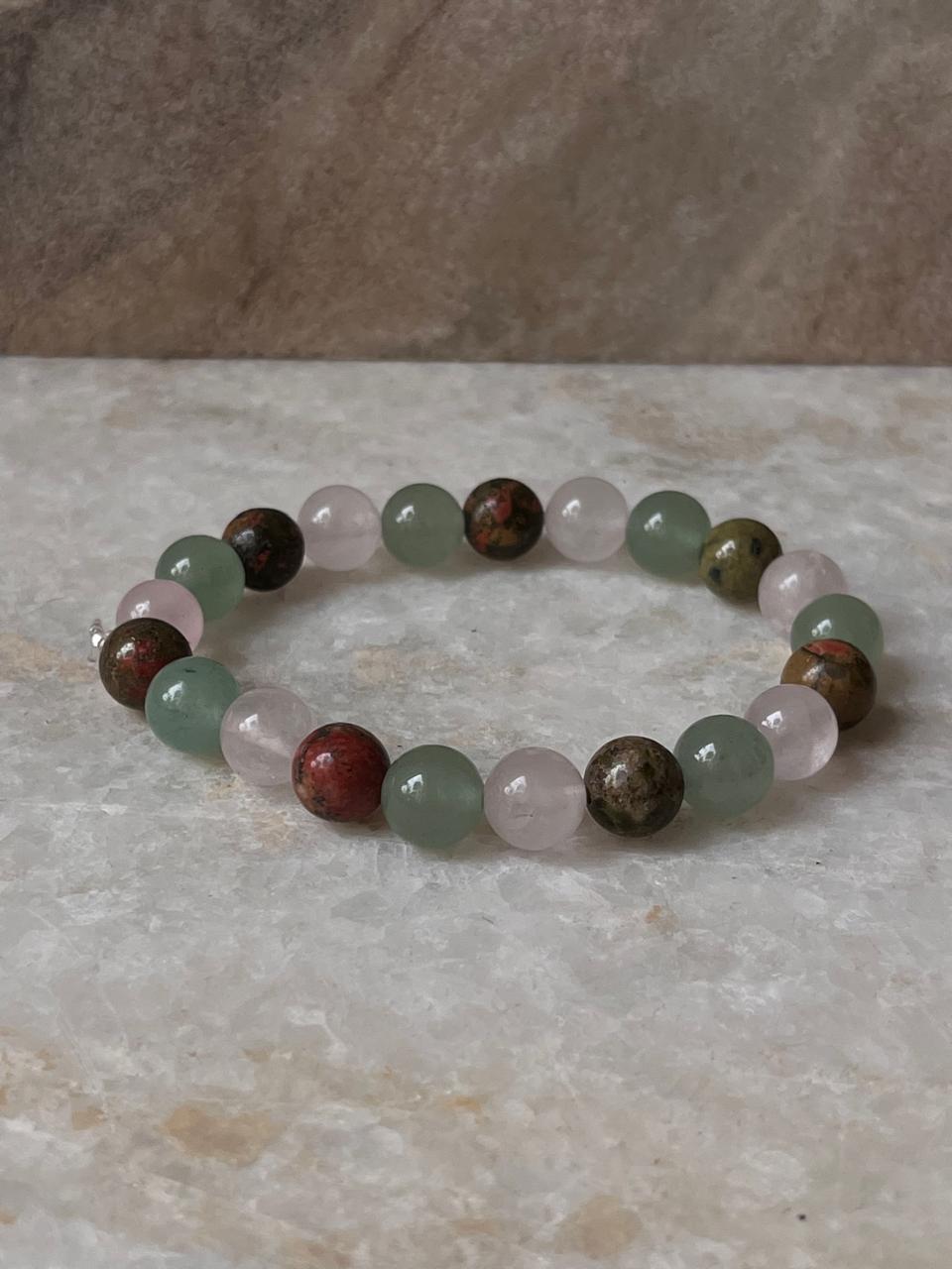 Heal My Heart Chakra (Anahata) 8mm Natural Crystal Bracelet