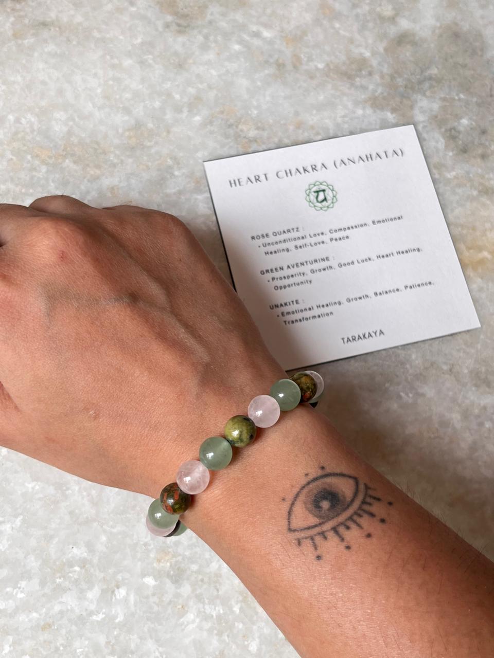 Heal My Heart Chakra (Anahata) 8mm Natural Crystal Bracelet