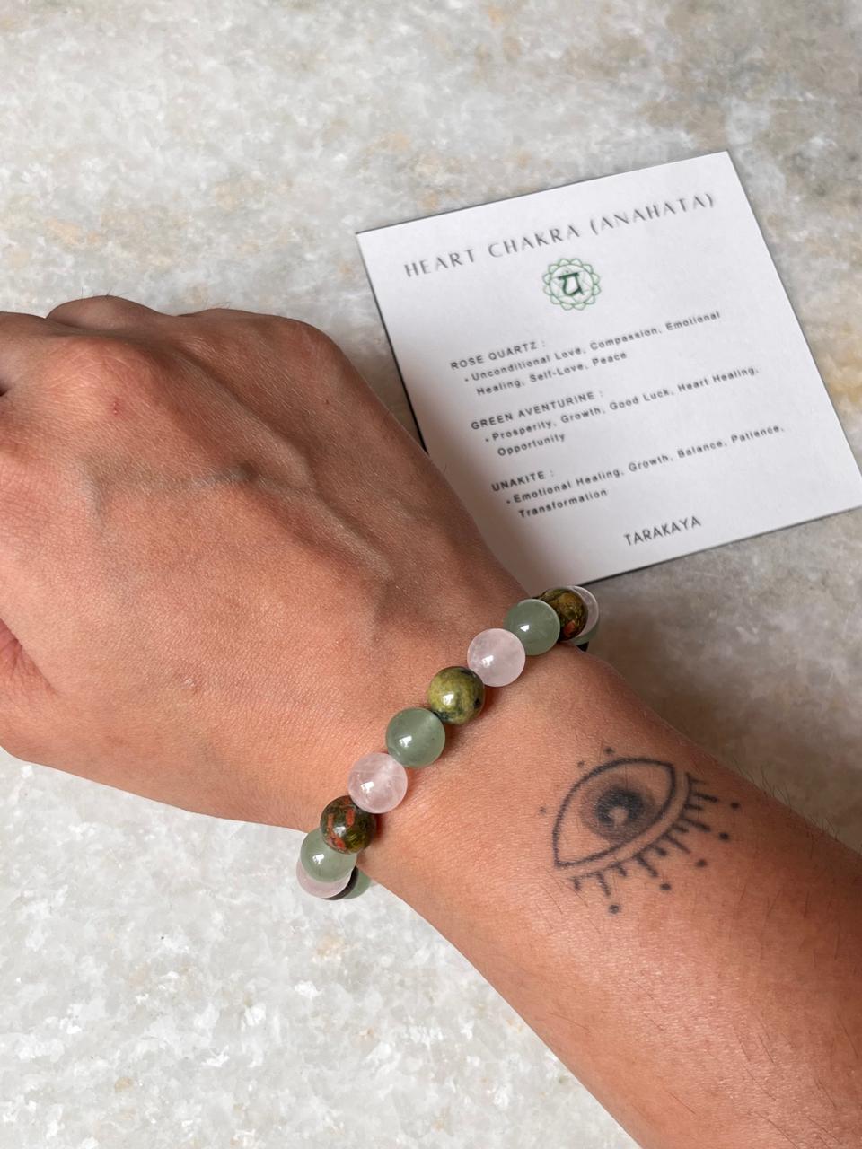 Heal My Heart Chakra (Anahata) 8mm Natural Crystal Bracelet
