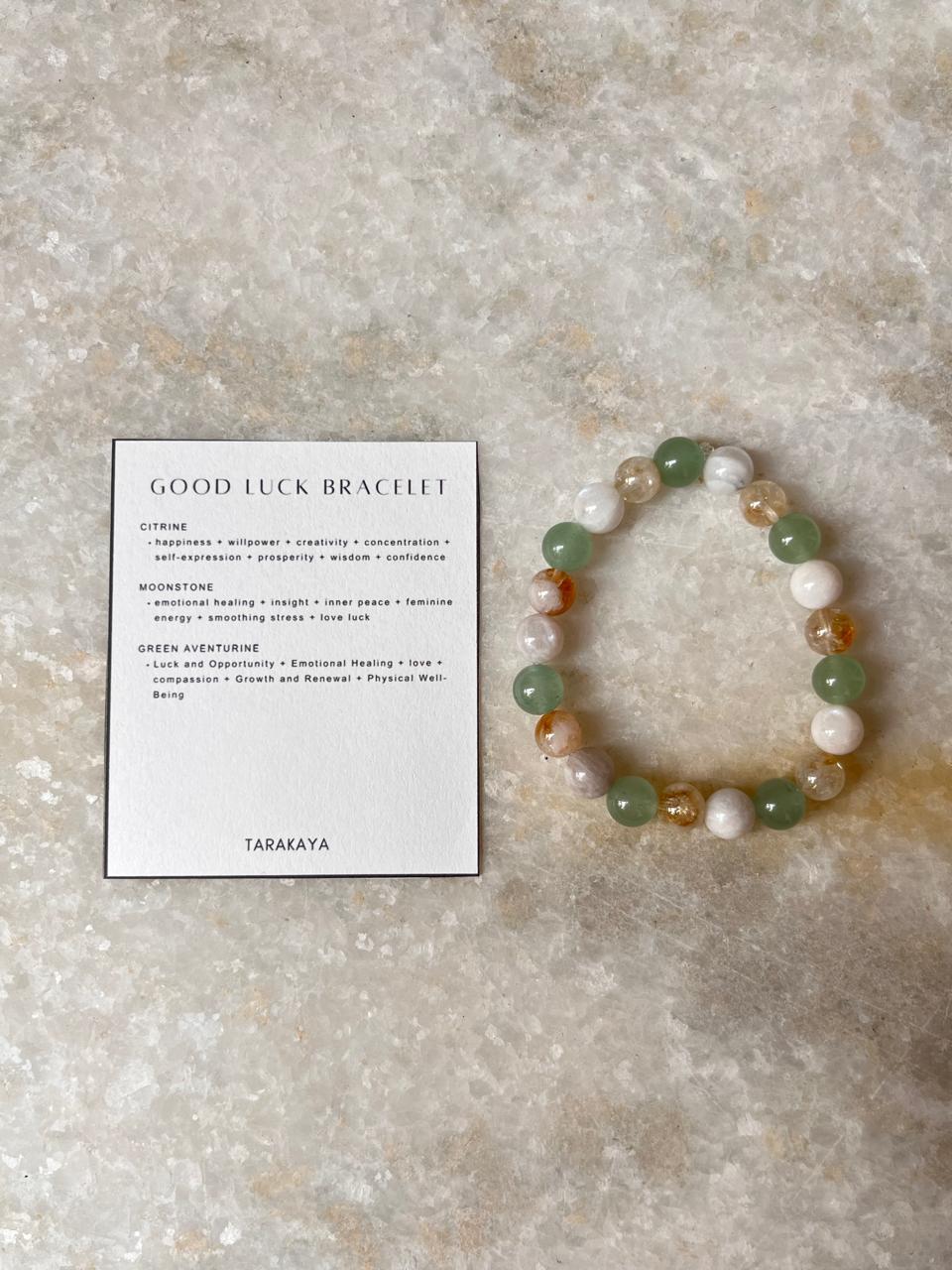 Intention- I Deserve Good Lucks 8MM Natural Crystal Bracelet
