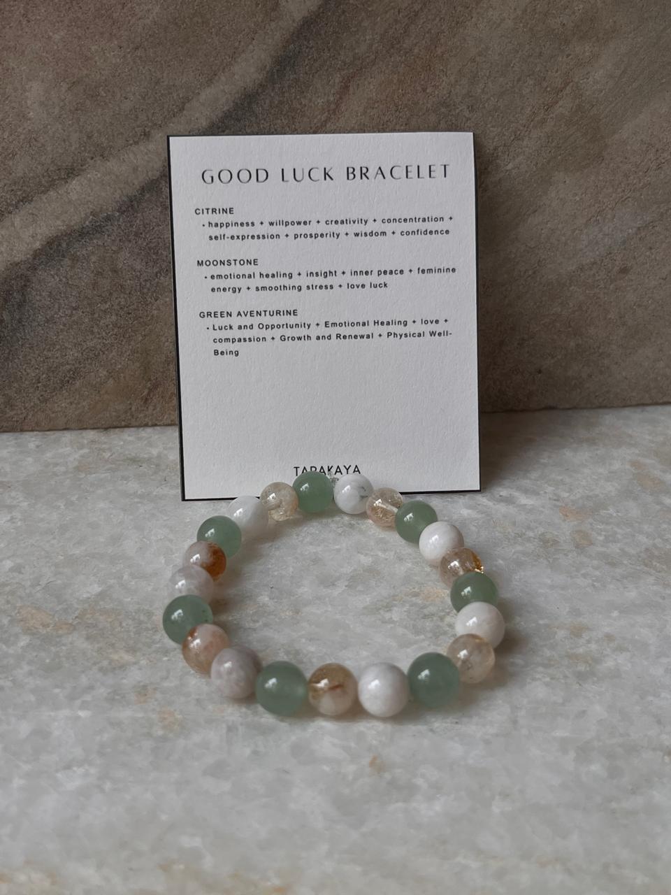 Intention- I Deserve Good Lucks 8MM Natural Crystal Bracelet