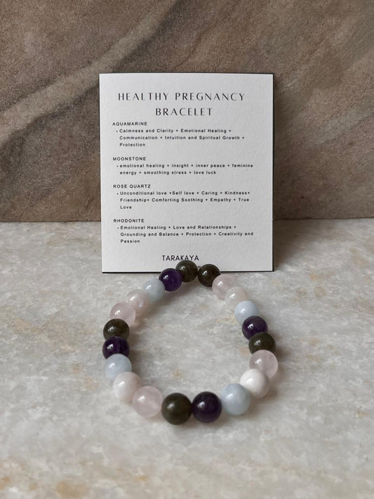 Intention- Healthy Pregnancy (Protection ) 8MM Natural Crystal Bracelet