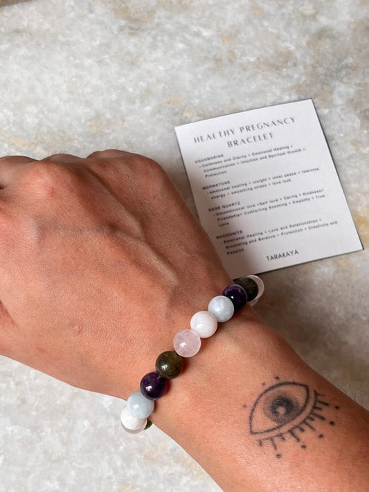Intention- Healthy Pregnancy (Protection ) 8MM Natural Crystal Bracelet