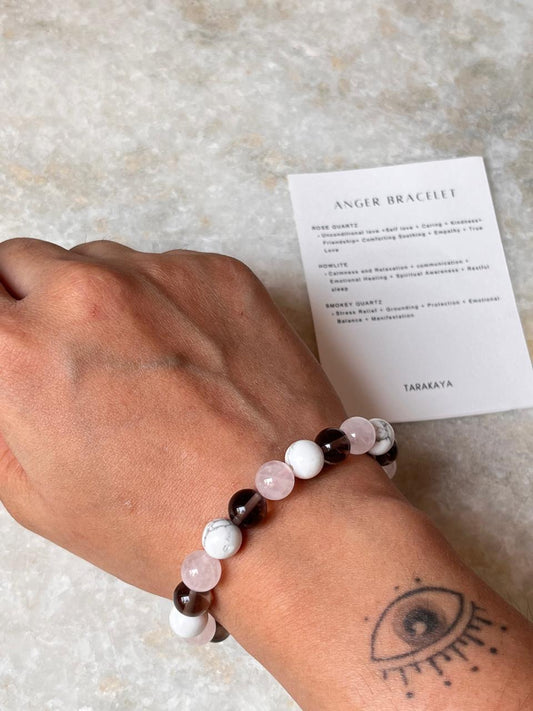 Intention- Calm My Anger Issues -Relax  8MM Natural Crystal Bracelet