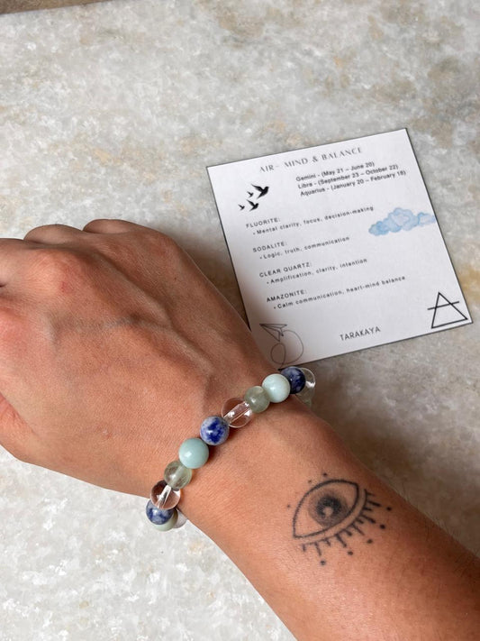 I Am Like Air Element - Mind & Balance 8mm Natural Crystal Bracelet