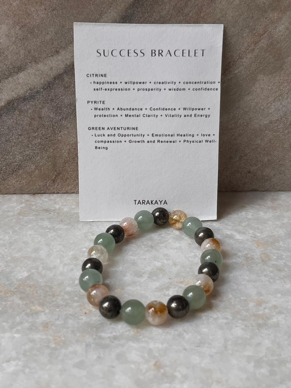 Intention- I Deserve Success & Money 8MM Natural Crystal Bracelet