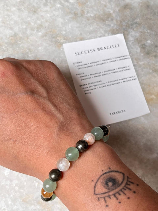 Intention- I Deserve Success & Money 8MM Natural Crystal Bracelet