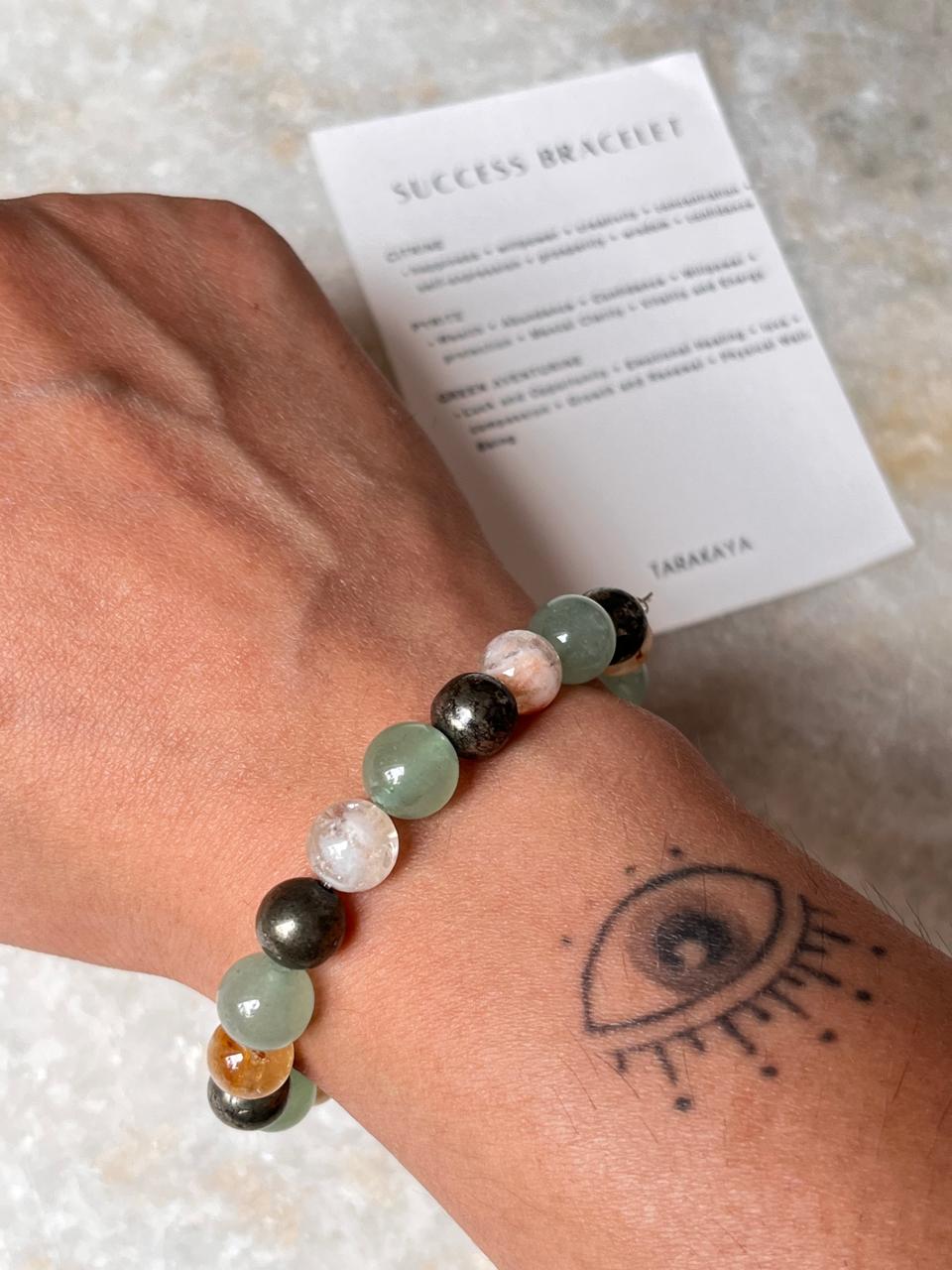 Intention- I Deserve Success & Money 8MM Natural Crystal Bracelet