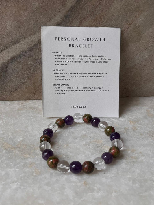 Intention- Personal Growth 8MM Natural Crystal Bracelet