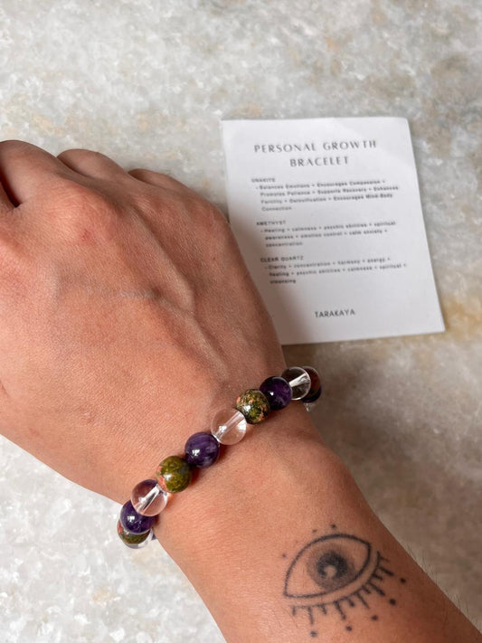 Intention- Personal Growth 8MM Natural Crystal Bracelet