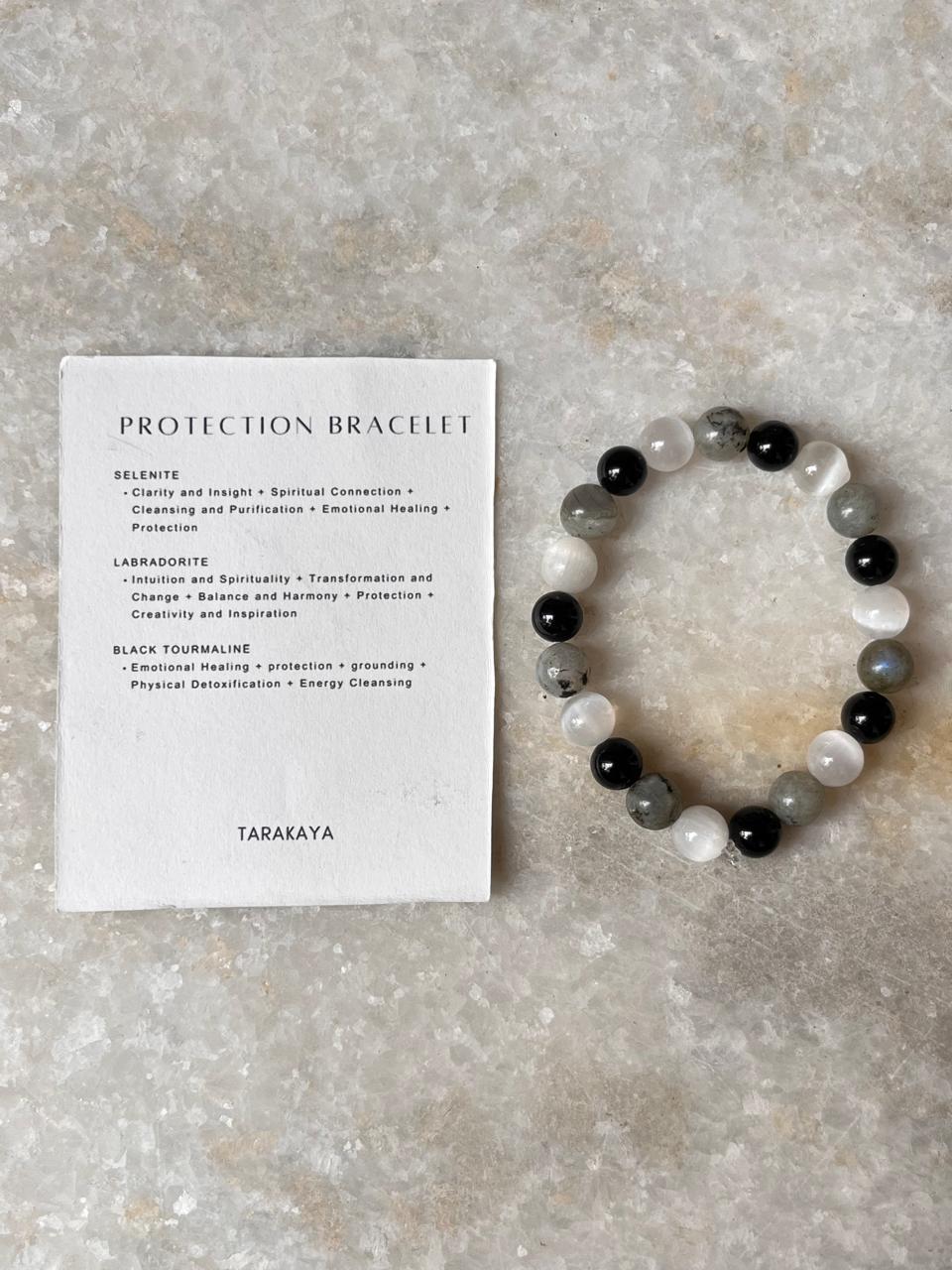 Intention- Protection From Negativity 8MM Natural Crystal Bracelet