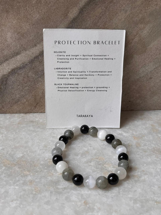 Intention- Protection From Negativity 8MM Natural Crystal Bracelet