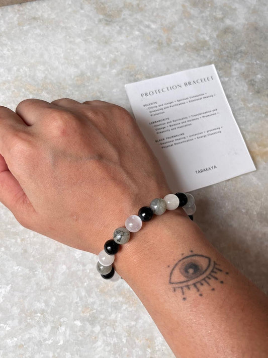 Intention- Protection From Negativity 8MM Natural Crystal Bracelet
