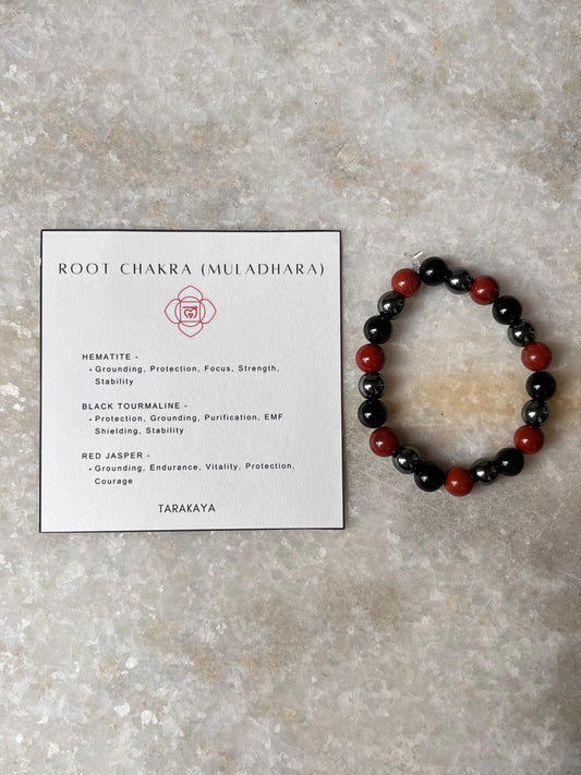 Heal My Root Chakra (Muladhara) 8mm Natural Crystal Bracelet